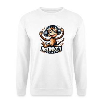 DJ casque Monkey Beats - Sweat-shirt Unisexe - blanc - Devant