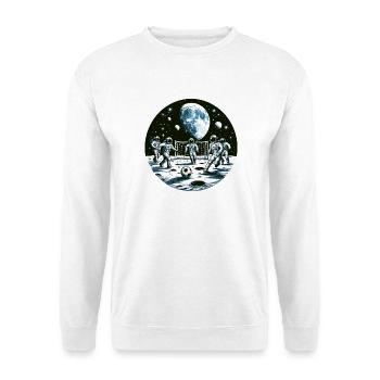Mondfußball: Astronauten im Orbit - Unisex Pullover - Weiß - Vorne