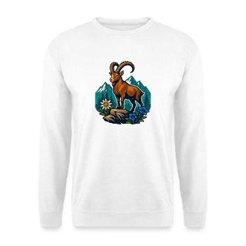 Bouquetin sur la prairie de montagne - Sweat-shirt Unisexe - blanc - Devant