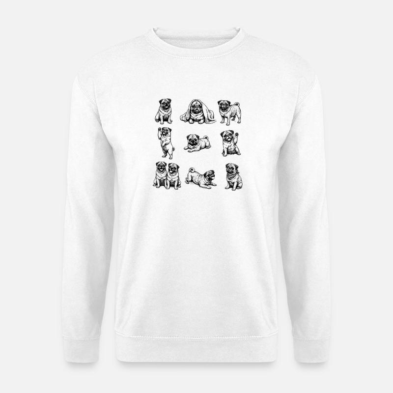 Pfotenparade Bulldoggen Collage - Unisex Pullover - Weiß