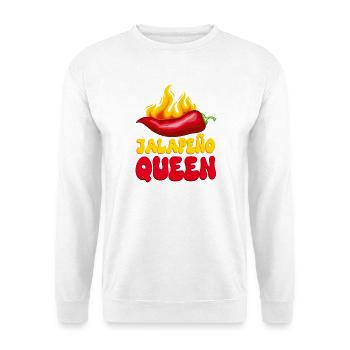 Jalapeño Queen - Unisex Pullover - Weiß - Vorne - Alina (178cm) & Michal (187cm)