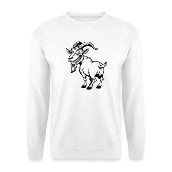 Goat mischievous black sketch - Unisex Sweatshirt - white - Front
