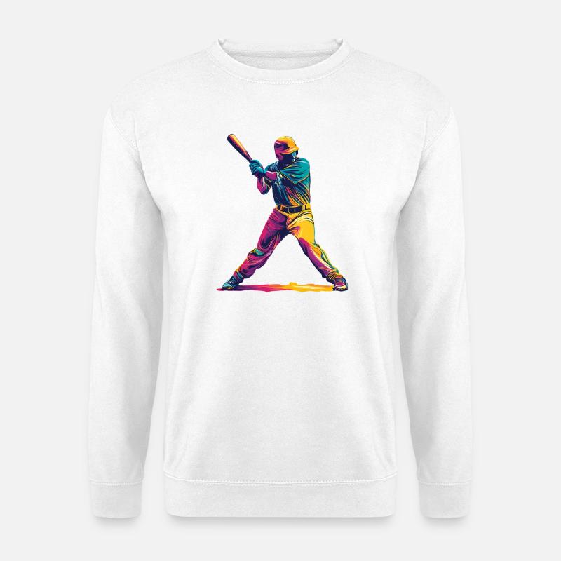Farbexplosion Baseballschläger - Unisex Pullover - Weiß