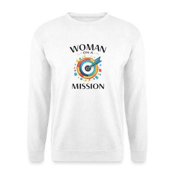 Woman On A Mission – Modern Power Look - Unisex Sweatshirt - white - Front