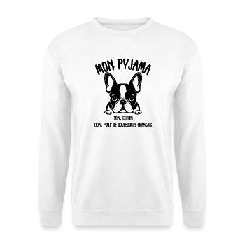 Pyjamas Dog French Bulldog Humor - Unisex Sweatshirt - white - Front