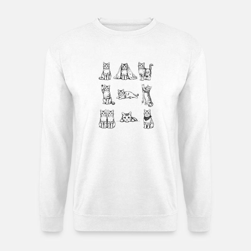 Nachtkatzen Silhouetten Kollektion - Unisex Pullover - Weiß