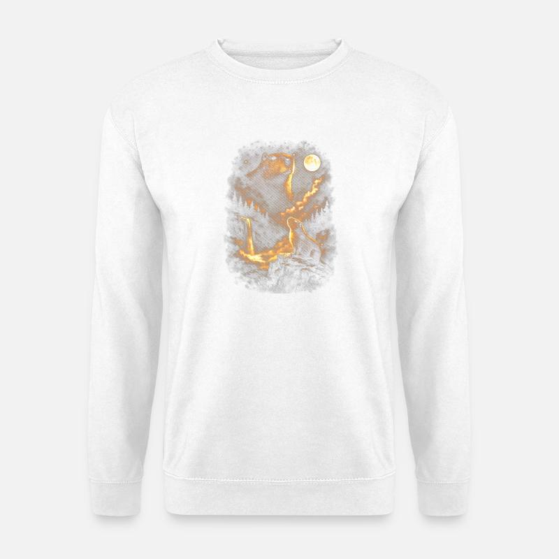 Moonlight beaver in cloud forest - Unisex Sweatshirt - white