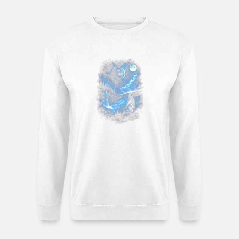 Blue Night Wolf Moonlight - Unisex Sweatshirt - white