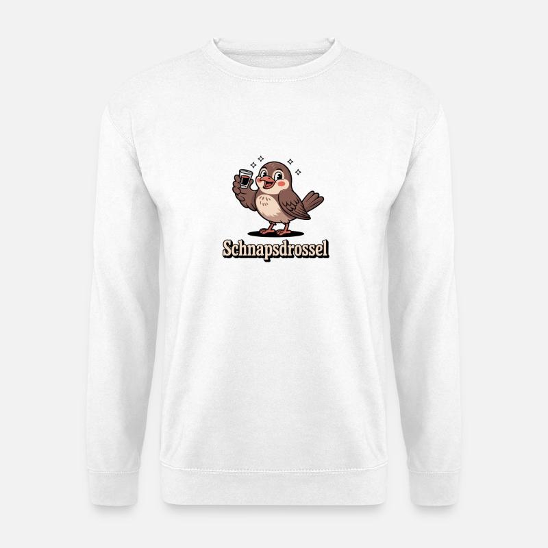 Schnapsdrossel Lustiger Trink Spruch - Unisex Pullover - Weiß