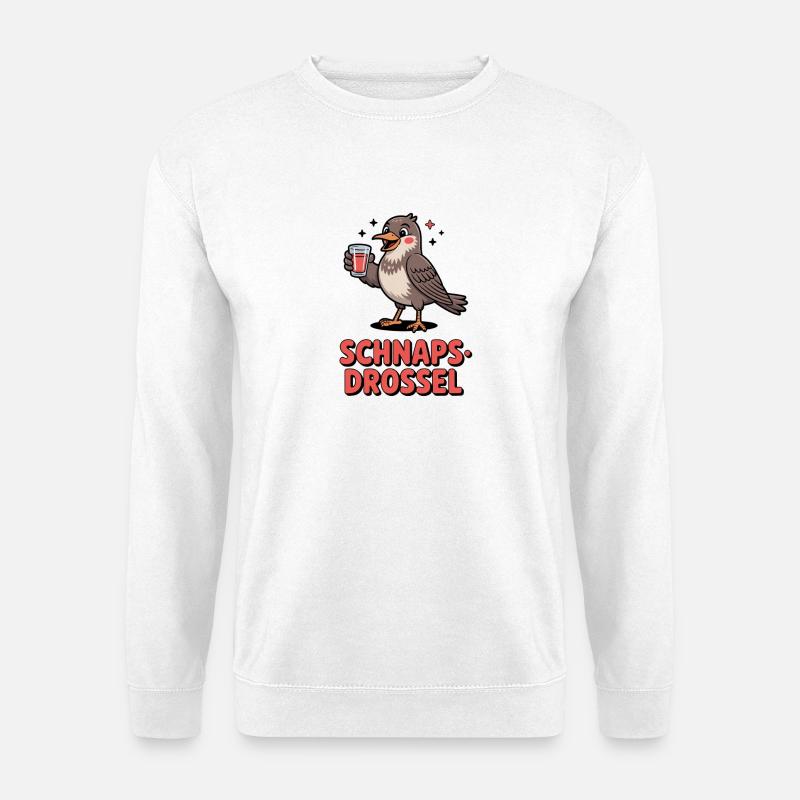 Lustige Schnapsdrossel Trinkvogel Party - Unisex Pullover - Weiß