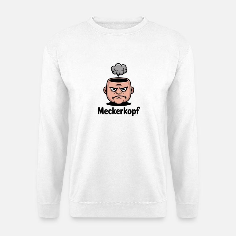 Meckerkopf Genervtes Grumpy Comic Gesicht - Sweat-shirt Unisexe - blanc