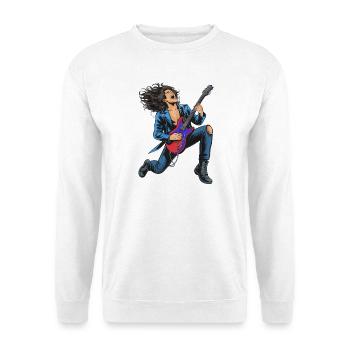 High-energy rock guitar performance - Unisex Sweatshirt - white - Front