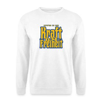 Kraft ist Freiheit - Power in Dir - Retro Design - Unisex Pullover - Weiß - Vorne