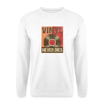Graphique rétro de l’affiche Vinyl Never Dies - Sweat-shirt Unisexe - blanc - Devant