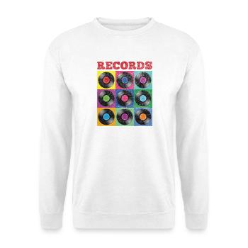 Disques vinyles colorés Pop Art - Sweat-shirt Unisexe - blanc - Devant