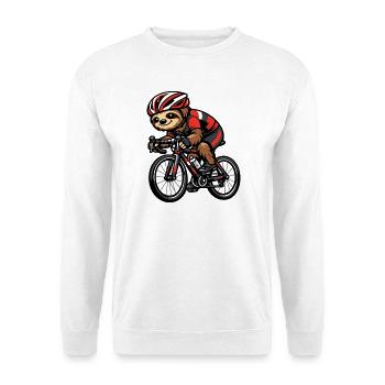 Rennrad-Sloth mit Helm - Unisex Pullover - Weiß - Vorne