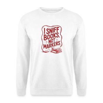 Ich schnüffle Bücher | Humor für Leser - Unisex Pullover - Weiß - Vorne