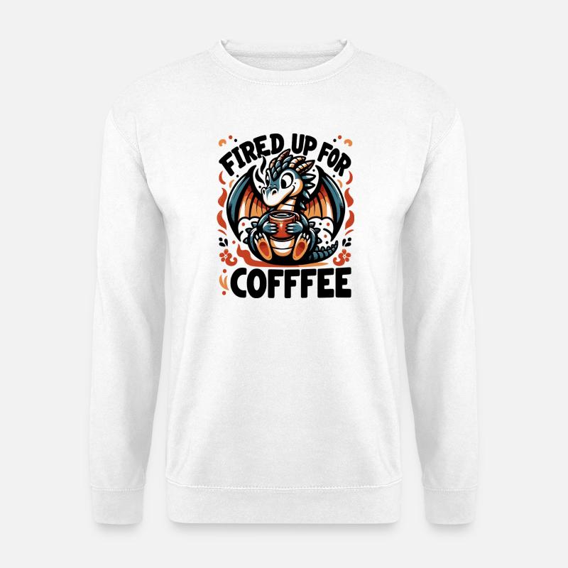 Kaffee Drache Feuerfreude - Unisex Pullover - Weiß