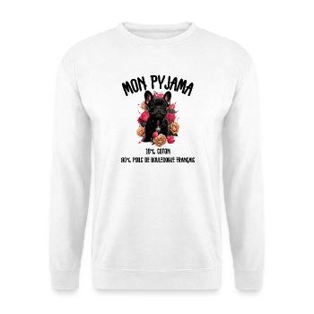 Pyjamas Dog French Bulldog Humor - Unisex Sweatshirt - white - Front
