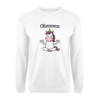 Ohmmmm Yoga Unicorn Relaxed Meditating Design - Unisex Sweatshirt - white - Front