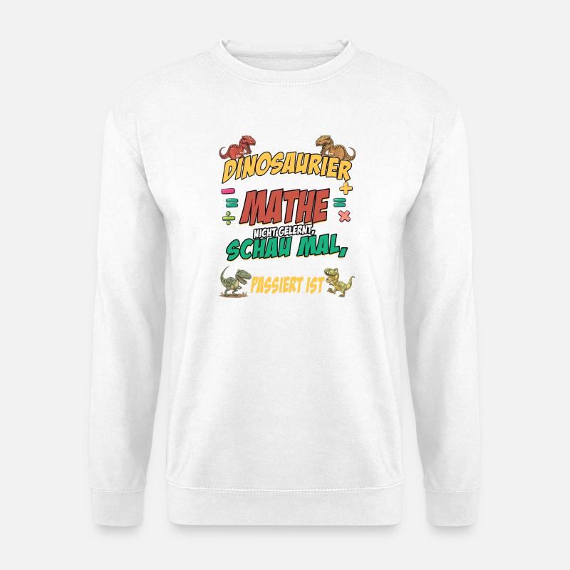 Dinosaurier Mathe Chaos Design - Unisex Pullover - Weiß