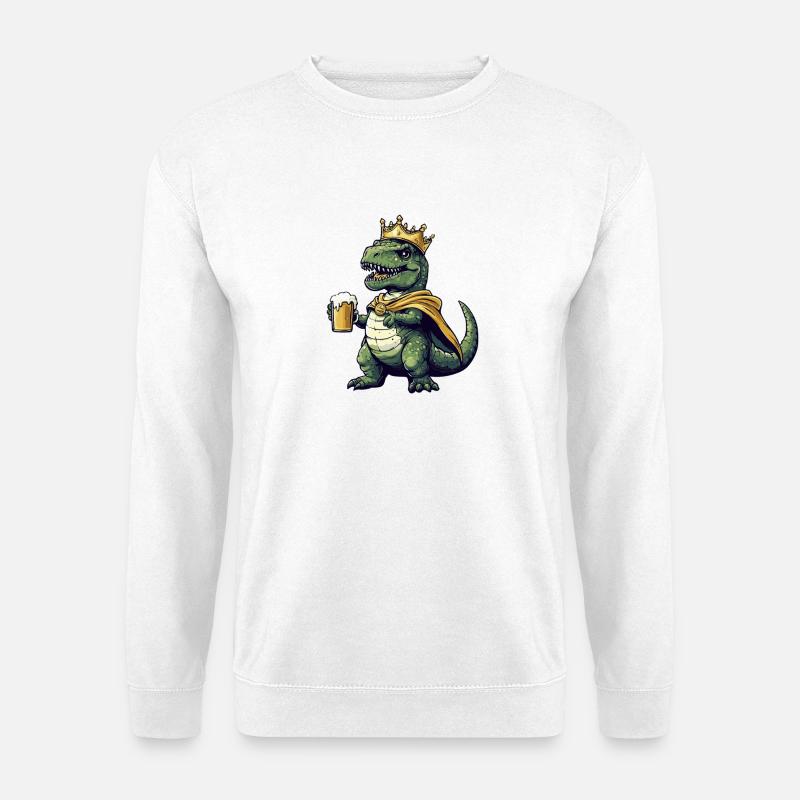 Dinosaurier T-Rex Bier König - Unisex Pullover - Weiß