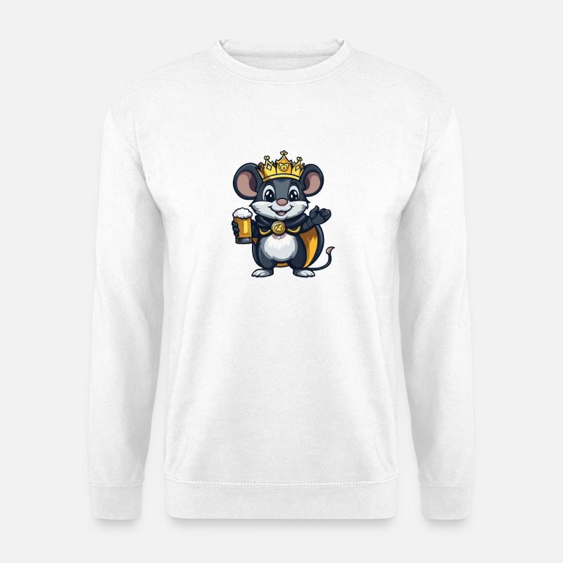 Maus Bier König - Unisex Pullover - Weiß