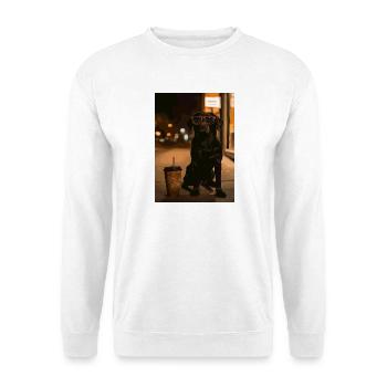 Nocturnal dog with sunglasses - Unisex Sweatshirt - white - Front