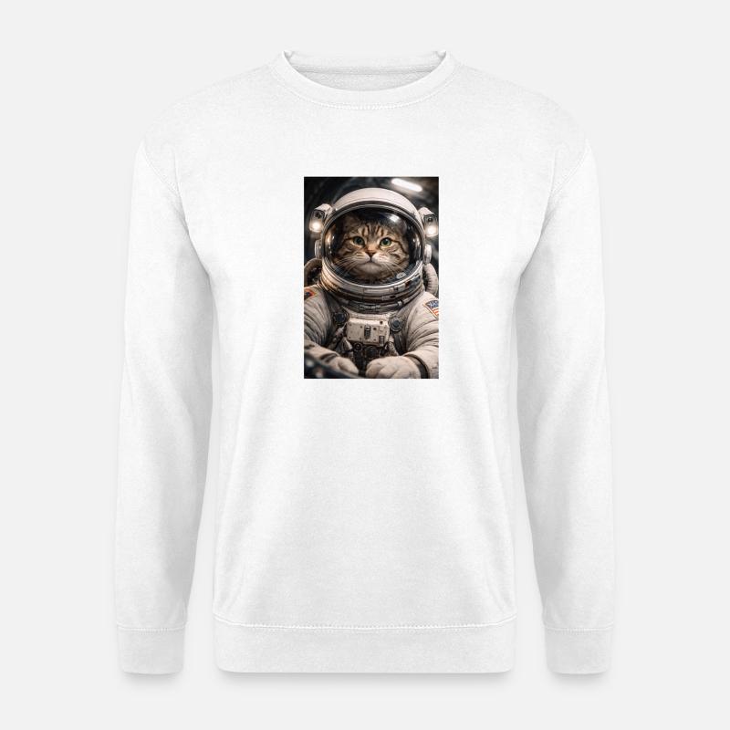 Space cat in astronaut suit - Unisex Sweatshirt - white