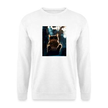 Balançoire de chat sous la veilleuse - Sweat-shirt Unisexe - blanc - Devant