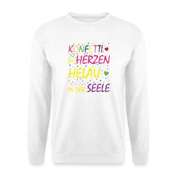 Confettis dans le cœur Helau dans l’âme - Sweat-shirt Unisexe - blanc - Devant