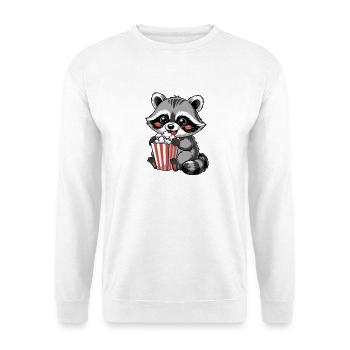 Pop-corn raton laveur câlin - Sweat-shirt Unisexe - blanc - Devant