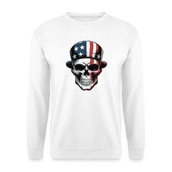 USA Totenkopf - Design du Crâne Patriote - Sweat-shirt Unisexe - blanc - Devant