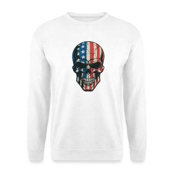 USA Totenkopf - Design du Crâne Patriote - Sweat-shirt Unisexe - blanc - Devant