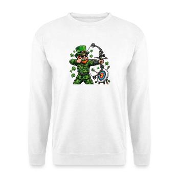 Tir à l’arc de la Saint-Patrick Tir à l’arc Leprechaun Chasseur à l’arc - Sweat-shirt Unisexe - blanc - Devant