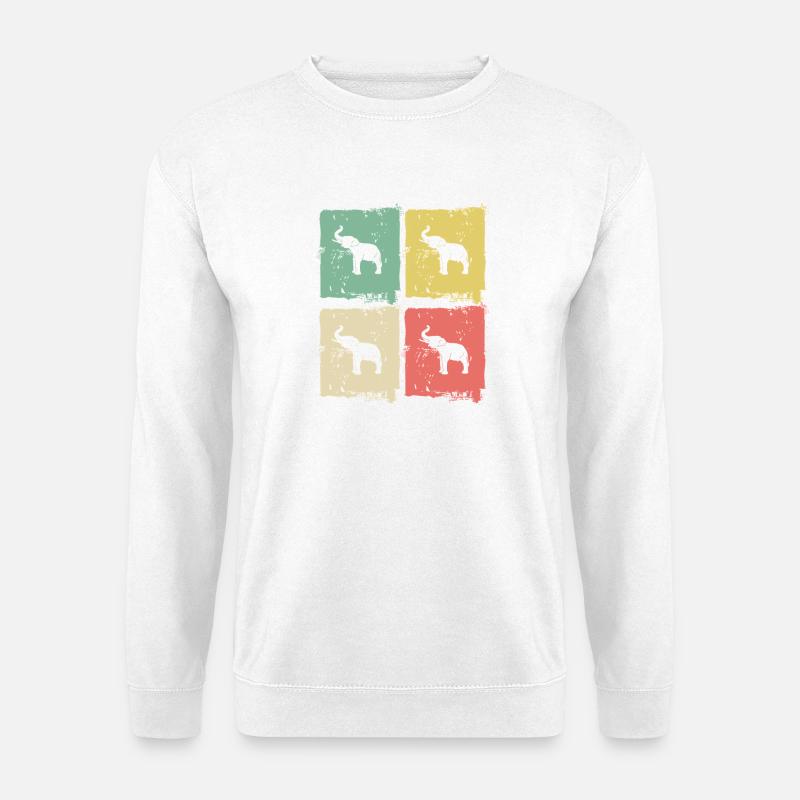 Elephant Quadri Pastel Pattern - Unisex Sweatshirt - white