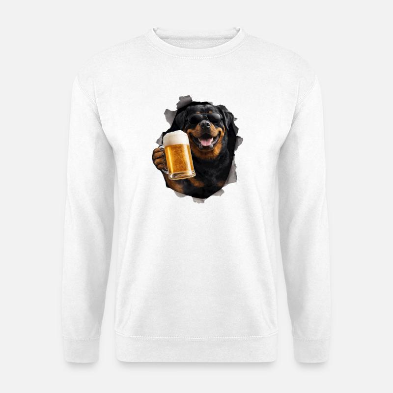 Rottweiler Bier - Unisex Pullover - Weiß