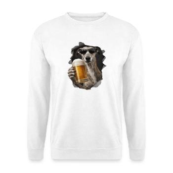 Windhund Bier - Unisex Pullover - Weiß - Vorne