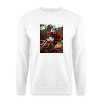 Motocross racer in red suit - Unisex Sweatshirt - white - Front