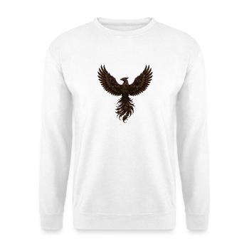 Dunkelbrauner Rosenphönix - Unisex Pullover - Weiß - Vorne