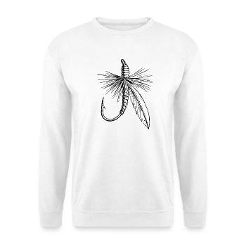Pêche à la mouche à la mouche sèche vintage - Sweat-shirt Unisexe - blanc - Devant