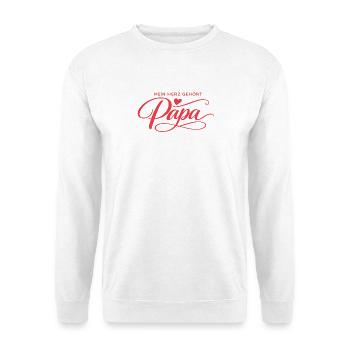 Mon cœur appartient à papa – cadeau de la fête des pères - Sweat-shirt Unisexe - blanc - Devant