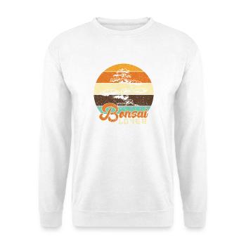 Vintage Bonsai Lover Sunset Tree Design - Unisex Pullover - Weiß - Vorne - Alina (178cm) & Michal (187cm)