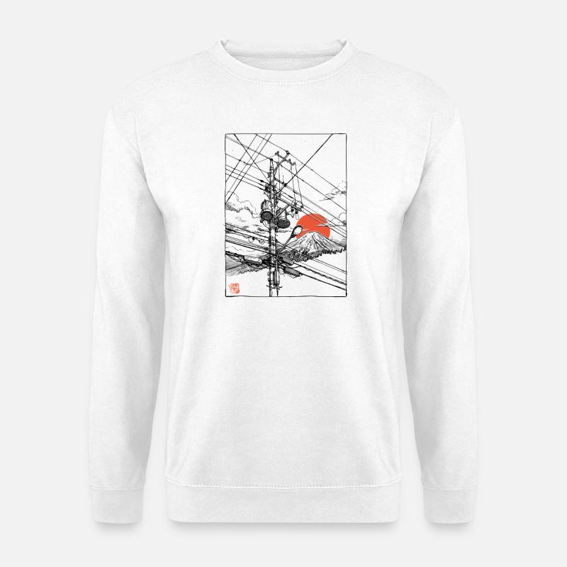 Japan Fuji Powerlines - Unisex Pullover - Weiß