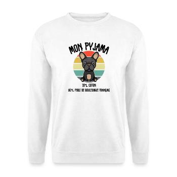 Pyjamas Dog French Bulldog Humor - Unisex Sweatshirt - white - Front