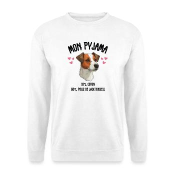 Jack Russell Hundepyjama-Humor - Unisex Pullover - Weiß - Vorne