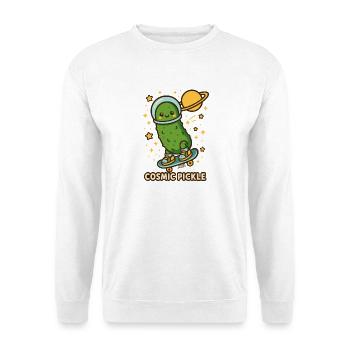Cosmic Cucumber on Skateboard - Unisex Sweatshirt - white - Front