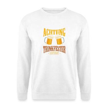 Achtung Trinkfester Hofstaat - Unisex Pullover - Weiß - Vorne - Alina (178cm) & Michal (187cm)