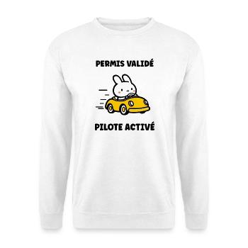 Humour j'ai mon permis de conduire - Sweat-shirt Unisexe - blanc - Devant