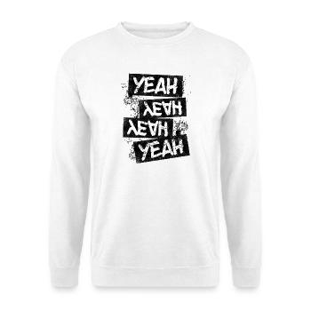 Grunge yes Rock Punk Distressed Text Graphic - Unisex Sweatshirt - white - Front